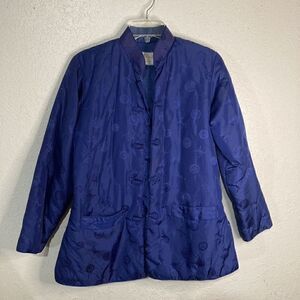Fortune Fabulous Fashions Womens Blue ‎ Asian Coat Jacket Size L